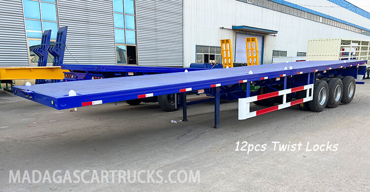 3 Axle 40ft Flatbed Container Trailer for Sale Price in Antananarivo Madagascar