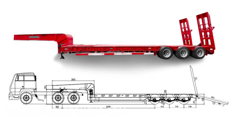 3 Axle 60ton Lowbed Trailer for Sale in Antsirabe Madagascar