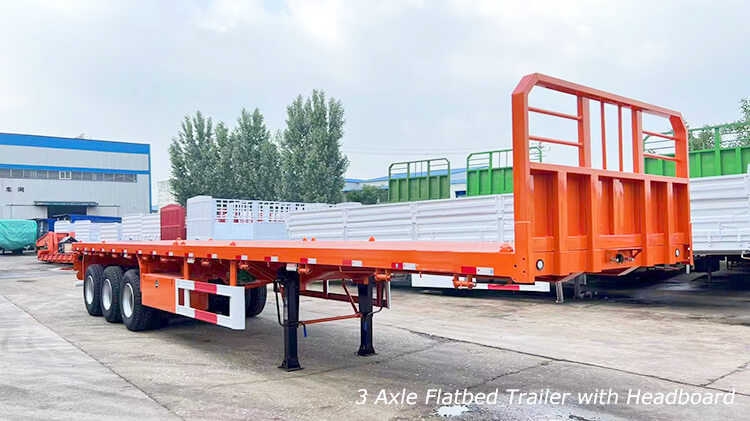 3 Axle Flat Bed Trailer for Sale with Headboard Price in Madagascar
