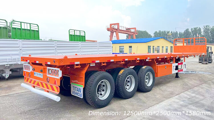3 Axle Flat Bed Trailer for Sale with Headboard Price in Madagascar