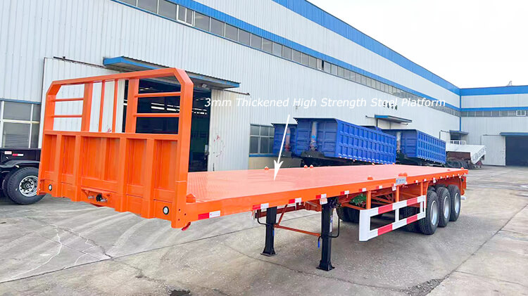 3 Axle Flat Bed Trailer for Sale with Headboard Price in Madagascar