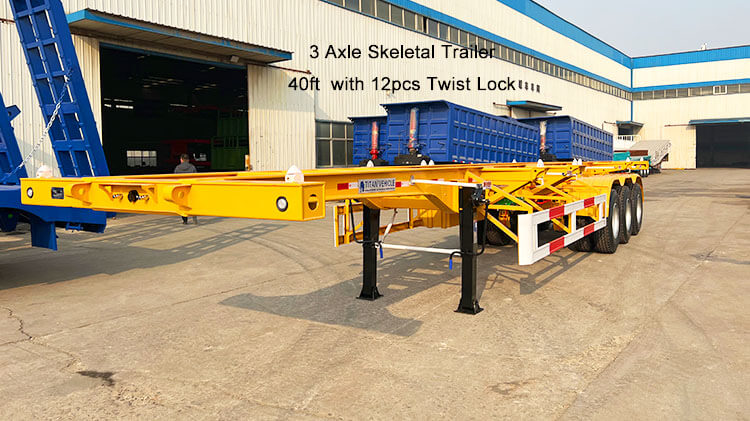 3 Axle 40ft Skeletal Container Trailer for Sale in Madagascar