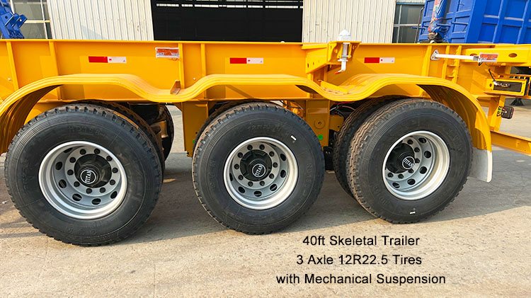 3 Axle 40ft Skeletal Container Trailer for Sale in Madagascar