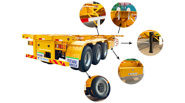 3 Axle 40ft Skeletal Container Trailer for Sale in Madagascar