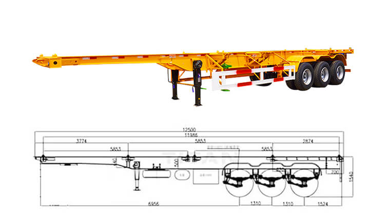 3 Axle 40ft Container Skeletal Semi Trailer | Skel Trailer for Sale in Madagascar