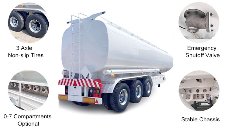 Fuel Tanker Price - 45000 Liters Semi Trailer Fuel Tank for Sale in Madagascar