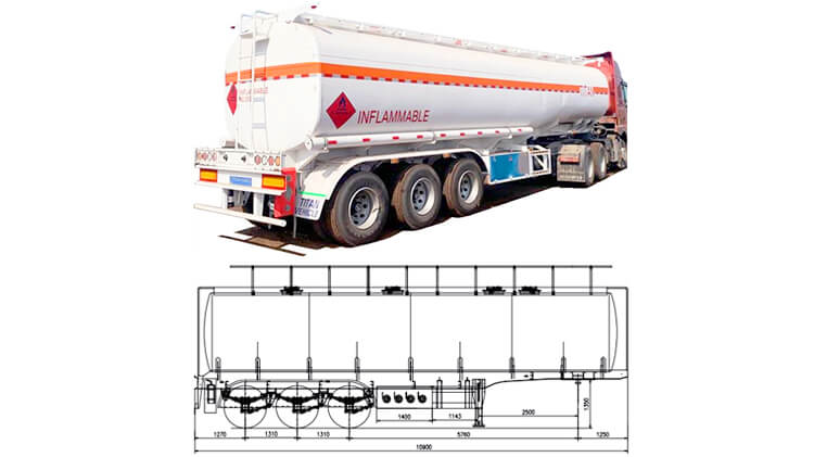30000-60000 Liters Diesel Petrol Gasoline Tanker Trailers for Sale in Madagascar