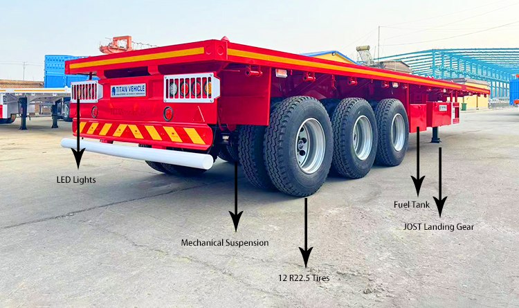 40 Ft Flatbed Semi Trailer | Flat Bed Trailer for Sale in Madagascar