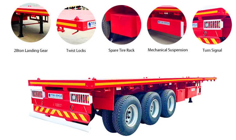 40 Ft Flatbed Semi Trailer | Flat Bed Trailer for Sale in Madagascar