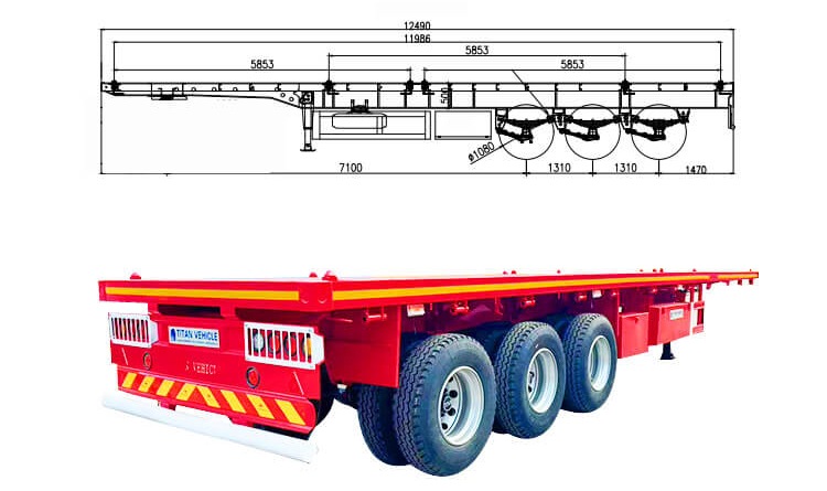 40 Ft Flatbed Semi Trailer | Flat Bed Trailer for Sale in Madagascar