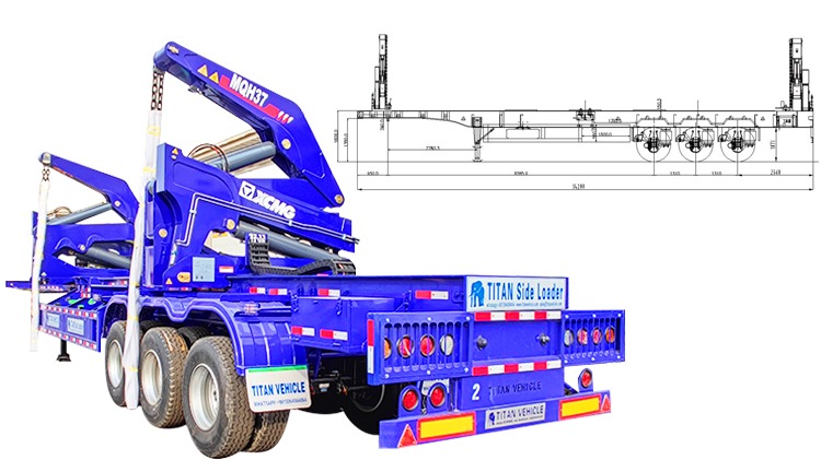 3 Axle 40 Ft Container Side Lifter Trailer for Sale in Madagascar