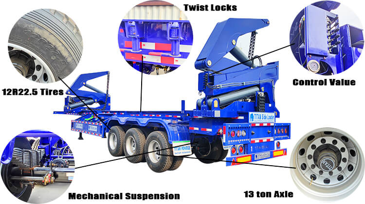 3 Axle 40 Ft Container Side Loader Trailer for Sale in Madagascar