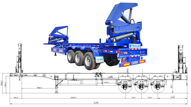3 Axle 40 Ft Container Side Loader Trailer for Sale in Madagascar